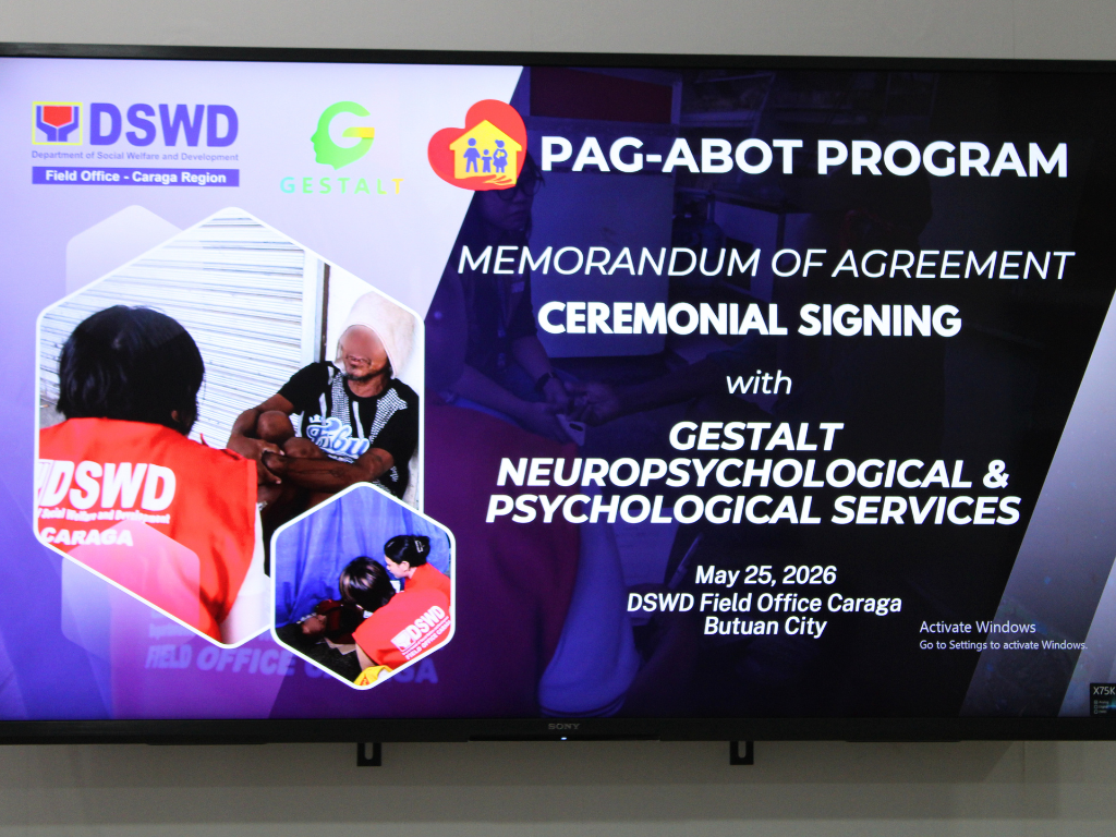 Gestalt formally signs the Memorandum of Agreement (MOA) with Department of Social Welfare and Development Caraga